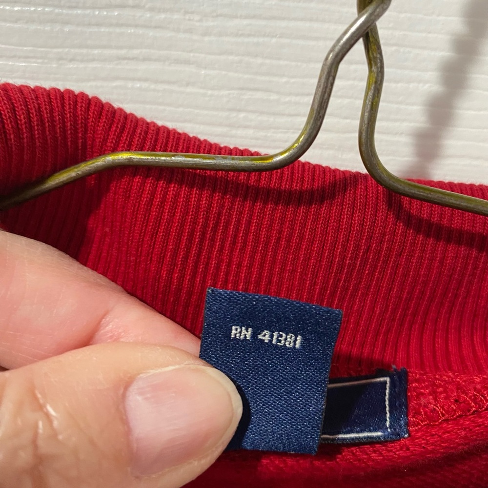 Chaps long cardigan, with unique closure feature, red, size S. Good condition. - Picture 7 of 8